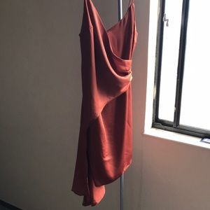 Rust colored formal dress.